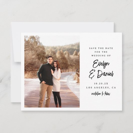 Minimalistische foto plat Opslaan van de datum Kaa Save The Date (Voorkant)