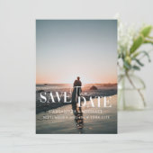 Minimalistische Foto Portret Huwelijk Save the Dat Kaart (Staand voorkant)