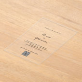 Minimalistische foto QR code bruiloft Acryl Uitnodigingen (Laagn)