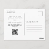 Minimalistische Foto QR Code Marine Blue Save the  Briefkaart (Achterkant)