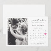 Minimalistische Foto QR Code Save The Date Agenda Kaart (Voorkant / Achterkant)