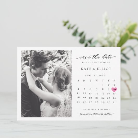 Minimalistische foto QR-code Sla de datumkalender  Kaart (Staand voorkant)