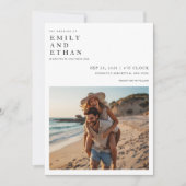 Minimalistische foto QR Code Strand bruiloft Kaart (Voorkant)