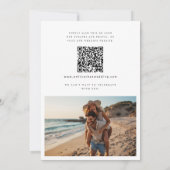 Minimalistische foto QR Code Strand bruiloft Kaart (Achterkant)
