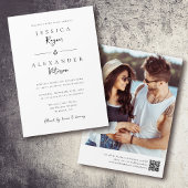 Minimalistische foto-QR-code voor bruiloft Kaart