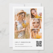 Minimalistische foto QR code Wit Vrijgezellenfeest Kaart (Voorkant)