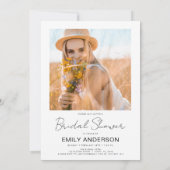 Minimalistische foto QR code Wit Vrijgezellenfeest Kaart (Achterkant)