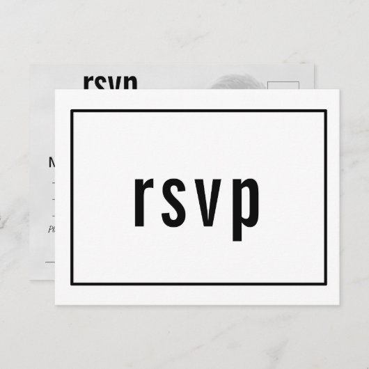 Minimalistische foto receptie diner RSVP Entree Uitnodiging Briefkaart (Voorkant / Achterkant)