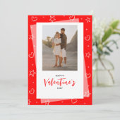 Minimalistische foto rode Valentijnsdag Feestdagenkaart (Staand voorkant)