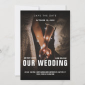 Minimalistische foto romantische bruiloft  save the date (Voorkant)