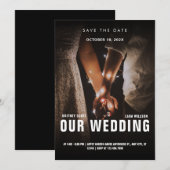 Minimalistische foto romantische bruiloft  save the date (Voorkant / Achterkant)