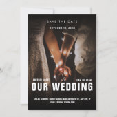 Minimalistische foto romantische bruiloft save the date (Voorkant)