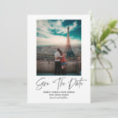 Minimalistische foto save the date (Staand voorkant)