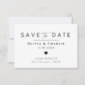 Minimalistische Foto Save the Date Kaart (Voorkant)