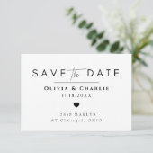 Minimalistische Foto Save the Date Kaart (Staand voorkant)