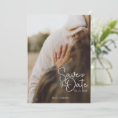 Minimalistische Foto Save the Date Kaart – Modern  (Staand voorkant)