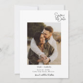 Minimalistische Foto Save the Date Kaart – Modern  (Achterkant)