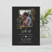 Minimalistische foto save the date, moderne bruilo save the date (Staand voorkant)