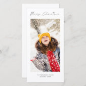 Minimalistische foto script Merry Christmas Feestdagenkaart (Voorkant / Achterkant)