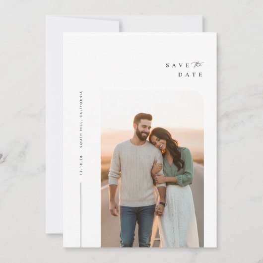 Minimalistische foto Sla de Kaart Datumaankondigin (Voorkant)