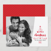 MINIMALISTISCHE FOTO stijlvolle kerstboom typograf Feestdagenkaart (Voorkant / Achterkant)