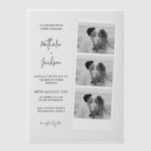 Minimalistische foto-strip script bruiloft vellum uitnodigingen (Voorkant)