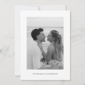 Minimalistische foto strook script bruiloft kaart (Achterkant)