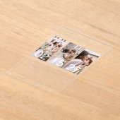 Minimalistische foto Taupe Modern Wedding 3 Foto Acryl Uitnodigingen (Laagn)