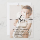 Minimalistische foto tweede verjaardag kaart (Voorkant)