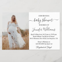 minimalistische foto-uitnodiging van het baby show