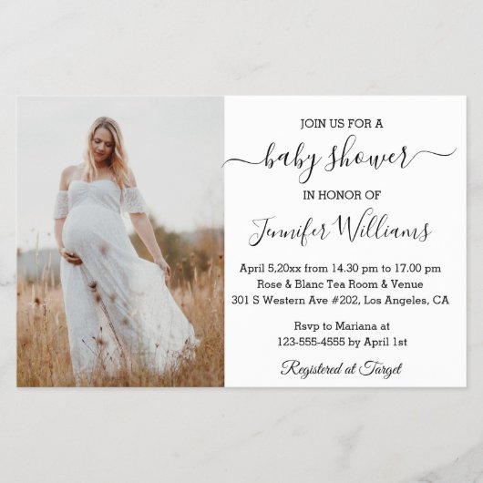 minimalistische foto-uitnodiging van het baby show flyer (Voorkant)