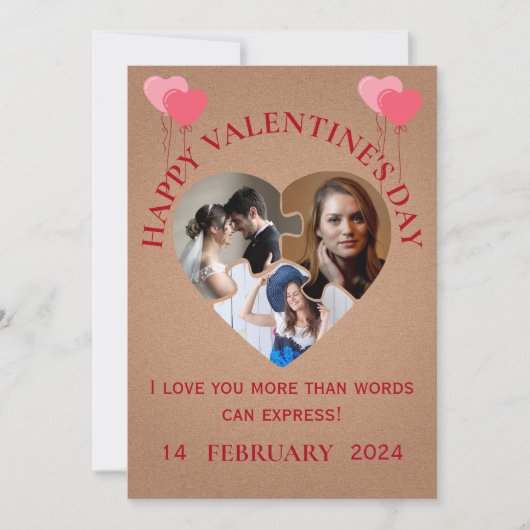 Minimalistische foto Valentijnsdag Kaart (Voorkant)