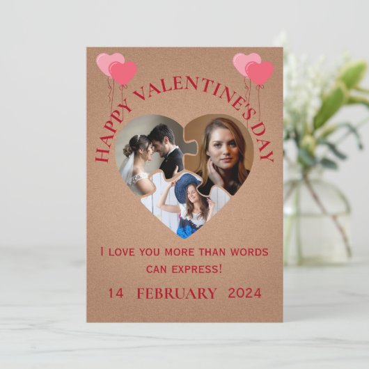 Minimalistische foto Valentijnsdag Kaart (Staand voorkant)