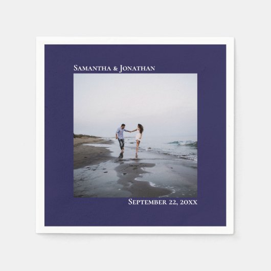 Minimalistische foto van het moderne marineverbind servet (Voorkant)