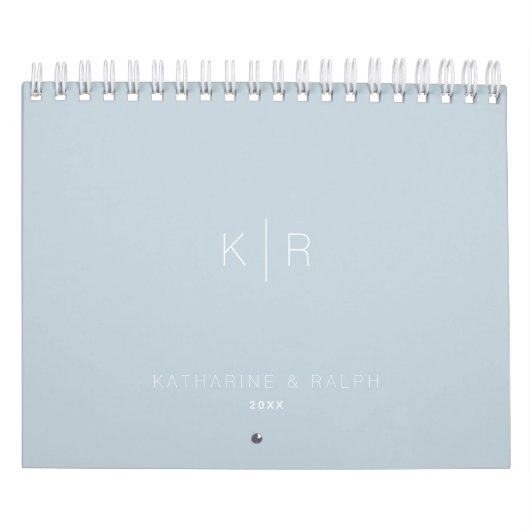 Minimalistische foto van Monogram Stusty Blue Pas  Kalender (Hoes)