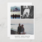 Minimalistische foto van vier paren prettige feest feestdagenkaart (Voorkant / Achterkant)