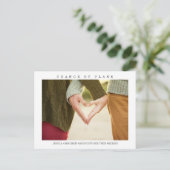 Minimalistische foto verandering van plannen Brief Feestdagenkaart (Staand voorkant)