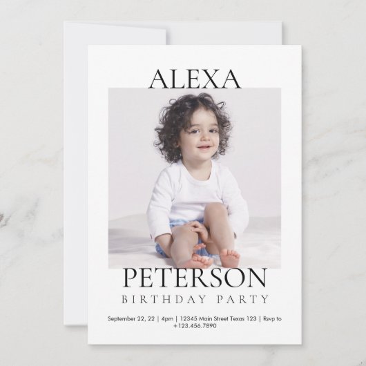 Minimalistische foto verjaardag kaart (Voorkant)