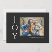 Minimalistische foto vreugde zwart wit feestdagenkaart (Voorkant)