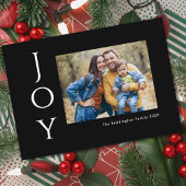 Minimalistische foto vreugde zwart wit feestdagenkaart