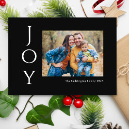 Minimalistische foto vreugde zwart wit feestdagenkaart