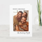 Minimalistische foto vrolijk kerstfeest feestdagen kaart (Voorkant)