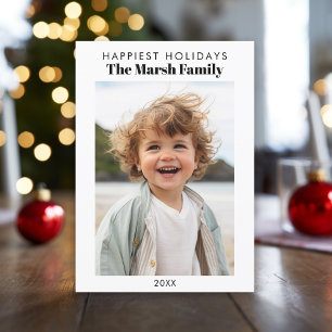 Minimalistische foto White Border Handwritest Feestdagenkaart