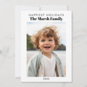 Minimalistische foto White Border Handwritest Feestdagenkaart (Voorkant)