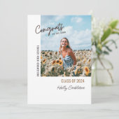 Minimalistische foto Wit Afstuderen Aankondiging (Staand voorkant)