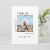 Minimalistische foto Wit Afstuderen Aankondiging (Staand voorkant)