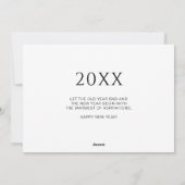 Minimalistische foto Wit Gelukkig Nieuwjaar Feestdagenkaart (Achterkant)