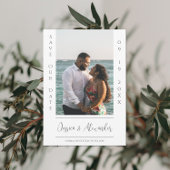 Minimalistische foto | witte save-the-datekaart save the date