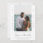 Minimalistische foto | witte save-the-datekaart save the date (Voorkant)