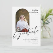 Minimalistische foto zwart-wit aankondiging (Staand voorkant)